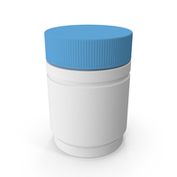 White And Blue Matte Medicine Bottle PNG & PSD Images