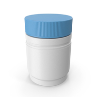 White And Blue Glossy Medicine Bottle With Label PNG & PSD Images