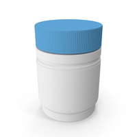 White And Blue Matte Medicine Bottle With Label PNG & PSD Images