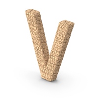 Cracked Mud Letter V PNG & PSD Images
