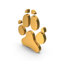 Dog Paw Foot Prints Icon Gold PNG & PSD Images