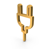 Out Line Power Plug Icon Gold PNG & PSD Images