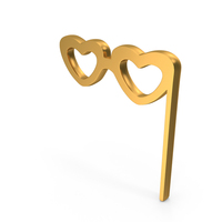 Photo Booth Glass Props For Party Icon Gold PNG & PSD Images
