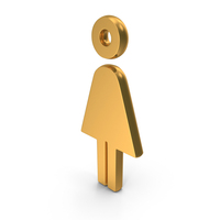 Ladies Toilet Symbol Gold PNG & PSD Images
