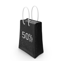 Black 50 Percent Off Shopping Bag PNG & PSD Images