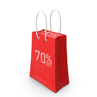 Red 70 Percent Off Shopping Bag PNG & PSD Images