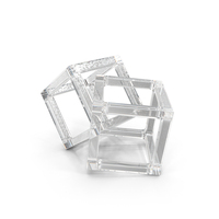 Square Glass Geometric Desk Decoration PNG & PSD Images