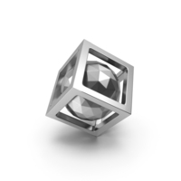 Metal Tilted Square Geometric Holder With A Ball PNG & PSD Images