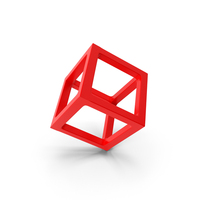 Red Tilted Square Geometric Desk Decoration PNG & PSD Images