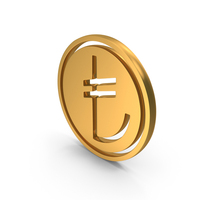Currency Turkish Lira Icon Gold PNG & PSD Images