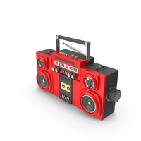 RADIO CARTOON RED PNG & PSD Images