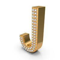 Gold With Diamond Letter J PNG & PSD Images
