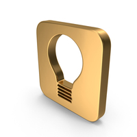 Gold Bulb Icon PNG & PSD Images