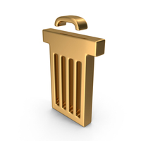 Gold Trash Bin Icon PNG & PSD Images