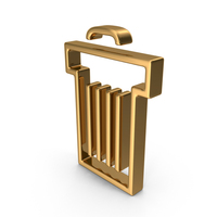 Gold Trash Bin Icon PNG & PSD Images