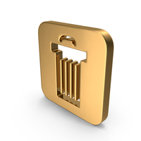 Gold Trash Bin Icon PNG & PSD Images