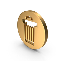 Gold Trash Bin Icon PNG & PSD Images