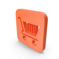 Orange Square Shopping Cart Icon PNG & PSD Images