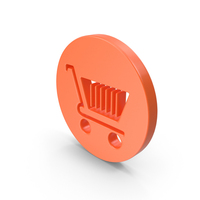 Orange Round Shopping Cart Icon PNG & PSD Images
