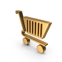 Gold Shopping Cart Icon PNG & PSD Images