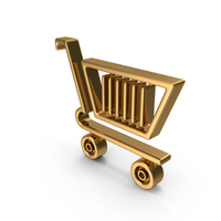Gold Shopping Cart Icon PNG & PSD Images