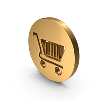 Gold Shopping Cart Icon PNG & PSD Images