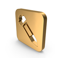 Gold Square Eyedropper Icon PNG & PSD Images