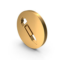 Gold Round Eyedropper Icon PNG & PSD Images