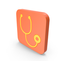 Orange & Yellow Square Stethoscope Icon PNG & PSD Images