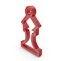 Red Glass Chess Piece Outline Icon PNG & PSD Images
