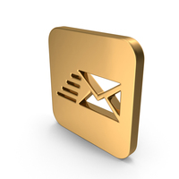 Gold Square Send Mail Icon PNG & PSD Images