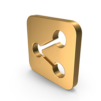 Gold Square Share Icon PNG & PSD Images