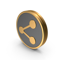 Gold & Black Round Share Icon PNG & PSD Images