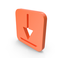 Orange Square Download Icon PNG & PSD Images