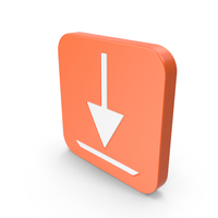 Orange Square Download Icon PNG & PSD Images
