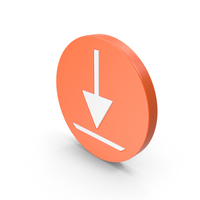 Orange Round Download Icon PNG & PSD Images