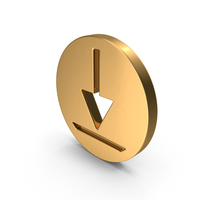 Gold Download Icon PNG & PSD Images