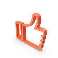Orange Thumbs Up Outline Icon PNG & PSD Images