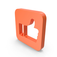 Orange Square Thumbs Up Icon PNG & PSD Images