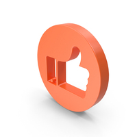 Orange Round Thumbs Up Icon PNG & PSD Images