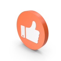 Orange & White Round Thumbs Up Icon PNG & PSD Images