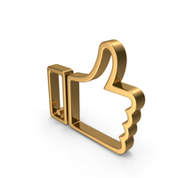 Gold Thumbs Up Outline Icon PNG & PSD Images