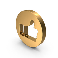 Gold Round Thumbs Up Icon PNG & PSD Images