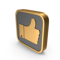 Gold & Black Square Thumbs Up Icon PNG & PSD Images