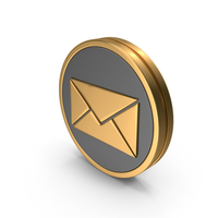 Black & Gold Round Mail Icon PNG & PSD Images