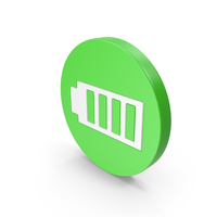 Green Round Battery Full Icon PNG & PSD Images