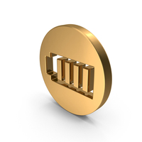 Gold Round Battery Full Icon PNG & PSD Images