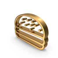 Gold Hamburger Outline Icon PNG & PSD Images
