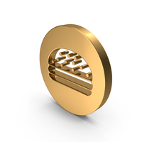 Gold Round Hamburger Icon PNG & PSD Images