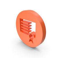 Round Orange Certificate Icon PNG & PSD Images